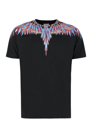 T-shirt Lines Wings in cotone con stampa-0
